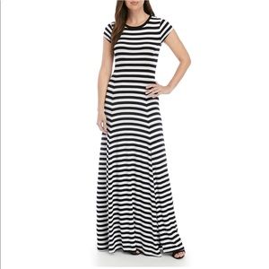 Michael Kors Short Sleeve Stripe Maxi Dress